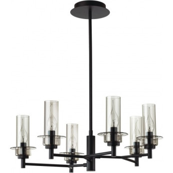 Люстра потолочная LUMION MADONNA 6555/6C CLASSI LN24 E14 6*40W 220V черный/дымчатый/металл/стекло