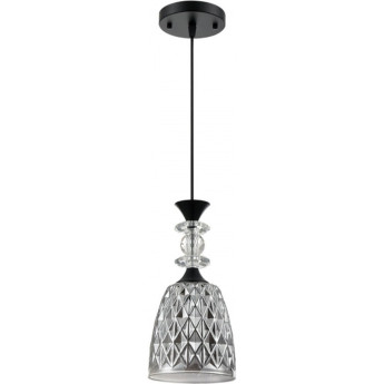 Подвесной светильник LUMION ELENIKA 8057/1А SUSPENTIONI LN24 E27 1*60W 220V черный/смоки металл/стекло
